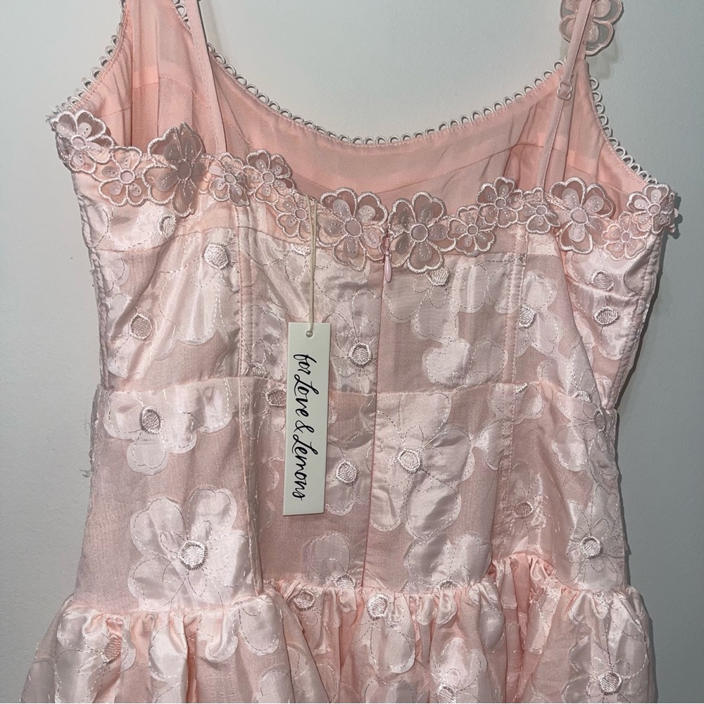 Florence For Love And Lemons Blush Floral Midi Dress - Picture 9 of 9